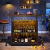 LITTLE TREE 3 Tier Home Wine Bar Cabinet Brown/Black - 4 of 4