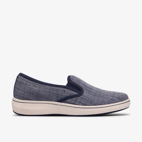 Обувь Clarks Cloudsteppers Womens Breeze Sky Zoe Navy Canvas Shoes 10 Medium