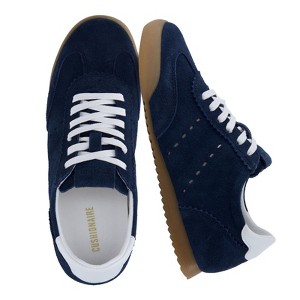 CUSHIONAIRE Tick Tock Women's Genuine Leather Lace-Up Casual Sneaker – Retro-Inspired Walking Shoe with Gum Rubber Outsole, Cushioned Arch Support - 1 of 4