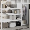 Racxily Twin XL Size Loft Bed with Stairs, Metal Full Loft Bed with Storage Shelves, High Loft Bed with Wardrobe for Kids Teens - 4 of 4