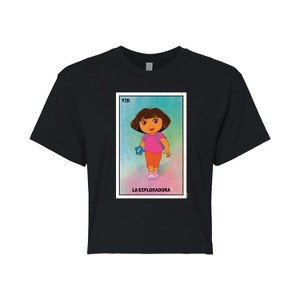 Women's - Dora the Explorer - Loteria La Exploradora -Juniors Cropped Graphic T-Shirt Cropped Graphic T-Shirt - 1 of 4
