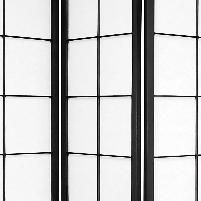 6 ft. Tall Zen Shoji Screen - Black (3 Panels), 4 of 5