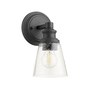 Quorum Lighting Dunbar Glass Wall Mount, 1 Light, Noir Finish - 1 of 1