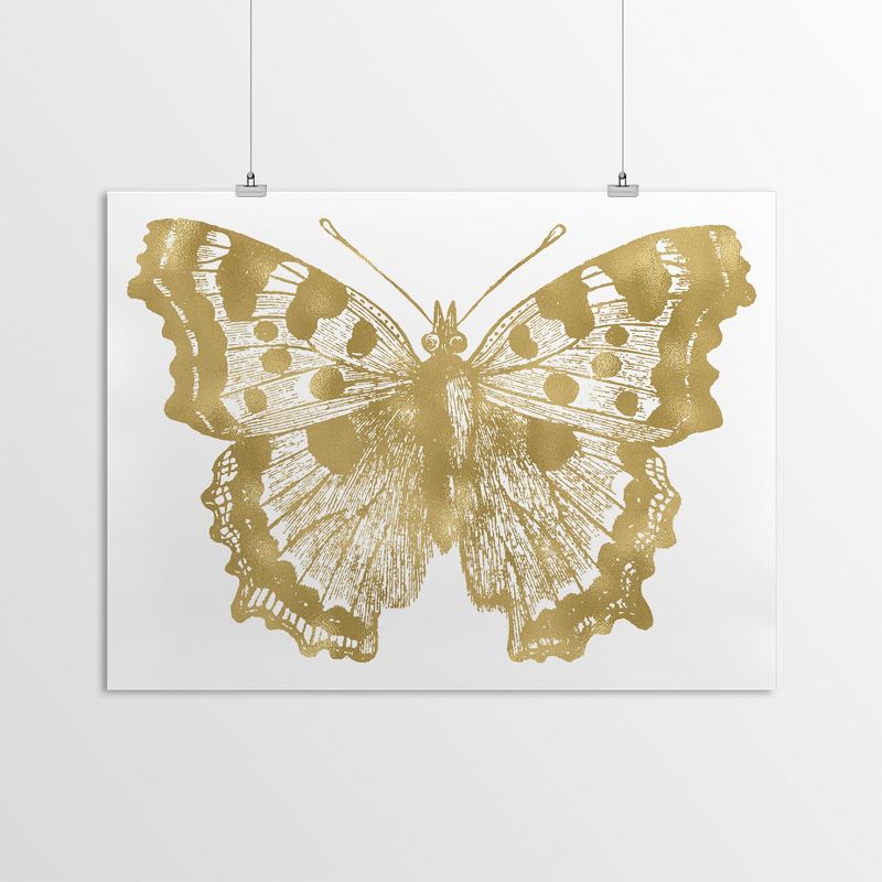 Americanflat Minimalist Animal Butterfly 1 Gold On White By Amy Brinkman Poster, 4 of 7