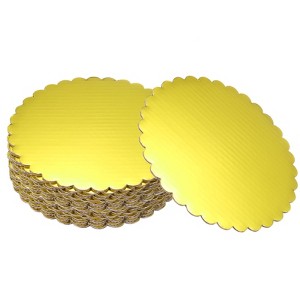 Unique Bargains Disposable Greaseproof Cardboard Scalloped Cake Platters 20 Pcs - 1 of 4