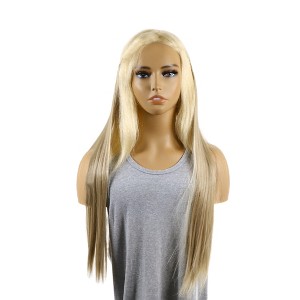 Unique Bargains Women's Straight Long Hair Hair Extensions High Temperature Fiber Mixed Light Gold Tone 1 Pc - 1 of 3