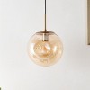 Cyril 10" Height Adjustable Pendant - PND4145 - Amber/Brass - Safavieh - 3 of 4