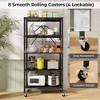 Tangkula 2PCS Foldable Storage Shelf w/ Wheels Adjustable Shelves Metal Shelving Unit - 4 of 4