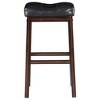 NicBex Counter Stools Set of 2 with Padded,25"/30" Backless Bar Stools with Footrest,Barstools with Rubber Wood Frame for Island,Bar,Black&Cappuccino - 4 of 4