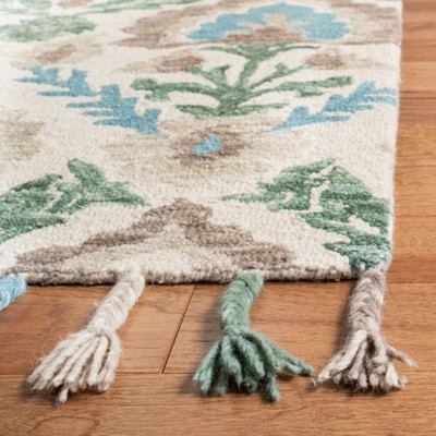 Ivory Medallion Hand-Knotted Wool Rectangular Area Rug