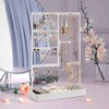 4 - Tier Jewelry Organizer with Metal Tray for Earrings, Necklaces, Rings Bracelets - 2 of 4