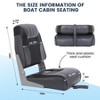 Garvee 2 Pack Boat Seats Low Back, Folding Fishing Boat Chair with Thickened Sponge Padding and Hinge for Sightseeing Boat, Speedboat, Canoe - 2 of 4
