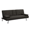 Convertible Sofa Bed Adjustable Sofa Double Sofa  Removable Armrests Stainless Steel Legs, - 4 of 4