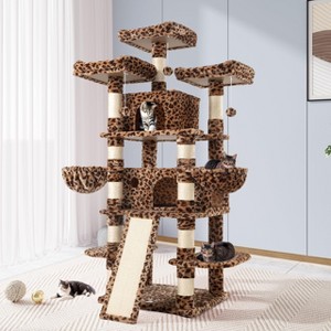 Allewie 68 Inches Cat Tree/Cat Tree House and Towers for Large Cat/Cat Climbing Tree with Cat Condo/Cat Tree Scratching Post/Multi-Level Large Cat Tree - 1 of 4