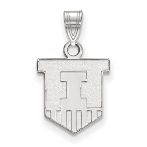 Black Bow Jewelry Sterling Silver Illinois Fighting Illini NCAA Small Pendant - 1 of 3