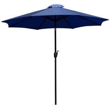 Merrick Lane 9' Round UV Resistant Outdoor Patio Umbrella With Height Lever And 33° Push Button Tilt