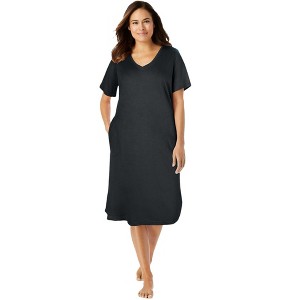 Dreams & Co. Plus Size Short T-Shirt Lounger - 1 of 4