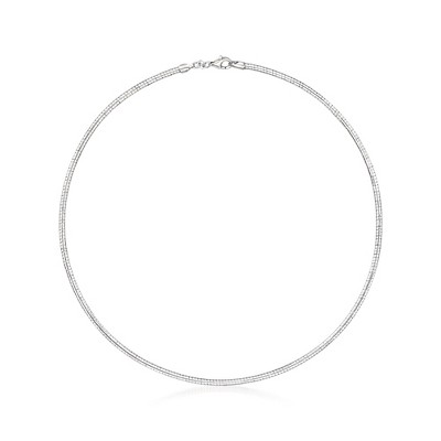 Ross-Simons Italian 3mm Sterling Silver Round Omega Necklace