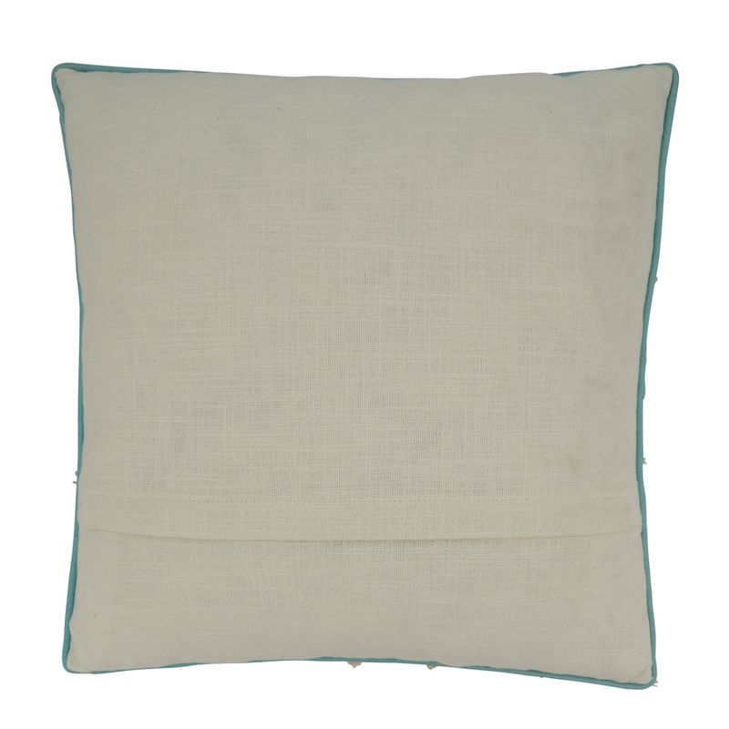 Saro Lifestyle Embroidered Anchor Pillow - Down Filled, 18" Square, Aqua, 2 of 4