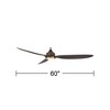 Casa Vieja 60" Revere Mid Century Modern Indoor Outdoor Ceiling Fan 3 Blade Customize LED Remote Control Emperial Bronze Bedroom Patio Damp Rated - 4 of 4