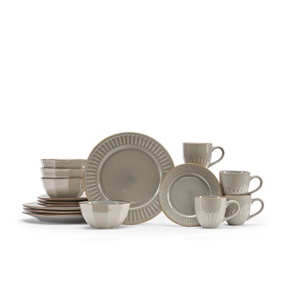 Sleek Ivory Ceramic 16-Piece Dinnerware Set for 4