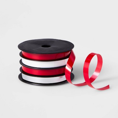 3/8" Curl Ribbon Red/White/Silver 72ft - Wondershop™