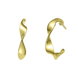 Guili Elegant Twisted Hoop Earrings – Sterling Silver with Gold & Rose Gold Plating, Perfect for Everyday Glamour & Sophisticated Style - 1 of 2