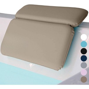 Bath Pillow for Tub with Headrest for Neck and Back Support, 2-Panel Luxury Bathtub Pillow with Strong Suction Cups - 1 of 4