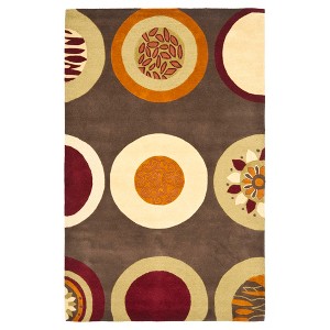 Brown/Multi Abstract Tufted Area Rug - (5