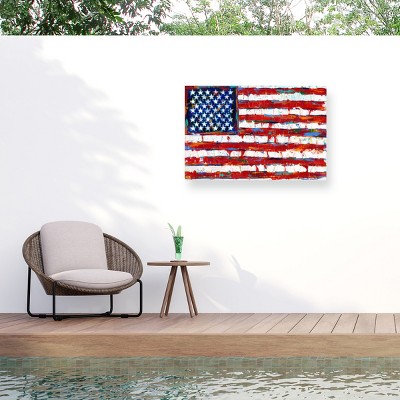 "Dramatic Stars And Stripes" Outdoor Canvas