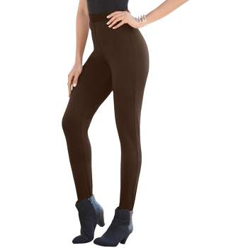 Roaman's Women's Plus Size Petite Ankle-length Essential Stretch Legging,  6x - Chocolate : Target