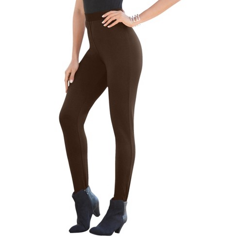 Roaman's Women's Plus Size Fleece-lined Legging - 4x, Brown : Target