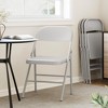 Folding Chairs Set of 2, Foldable Chairs with Metal Frame Hold Up to 350 Pounds, Portable Grey Folding Chairs - 3 of 4