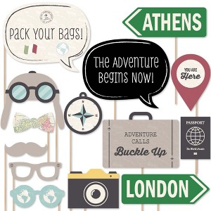 Big Dot of Happiness World Awaits - Travel Party Photo Booth Props Kit - 20 Count - 1 of 4