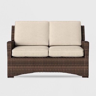 threshold wicker loveseat