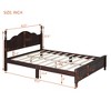 Queen/Full Size Wood Platform Bed Frame with Retro Style Headboard and Wooden Slat Support-ModernLuxe - 3 of 4
