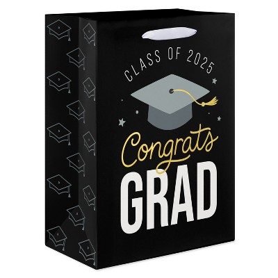 Graduation Large Gift Bag Congrats Grad on Black
