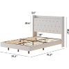 Bed Frame w/ Lights & Storage - Modern Floating Wood Platform w/ Velvet Upholstered Wingback Headboard - 2 of 4