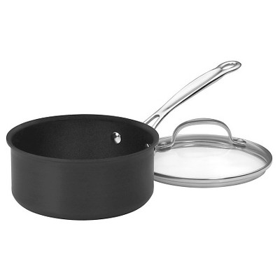 1.5 Quart Black Aluminum Non-Stick Saucepan with Lid