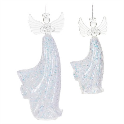 Iridescent Glass Angel Ornament (Set of 12)