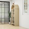 70" Tall Arched Kitchen Pantry Cabinet with Adjustable Shelves, Acrylic Doors, Anti-Tip, Modern Farmhouse Storage for Living Room - 3 of 4
