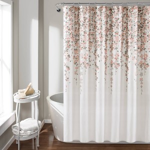Weeping Flower Shower Curtain Blush/Gray - Lush Decor