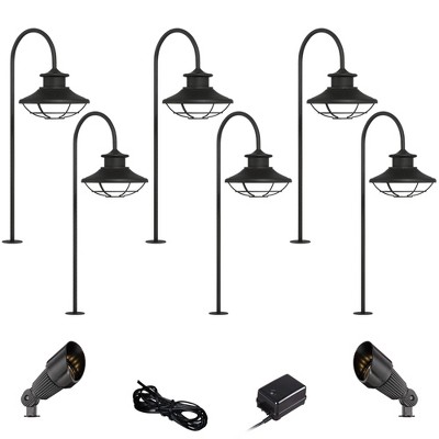 John Timberland Braden Textured Black 10-Piece LED Path and Spot Light Set