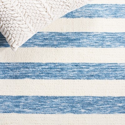 Light Blue Synthetic Washable Non-slip Rectangular Area Rug