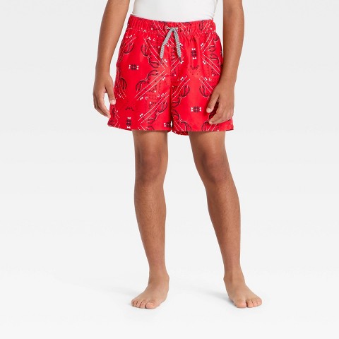 Детские купальники Art Class Boys' Paisley Swim Trunks with Built in Boxers - art class™ Red M