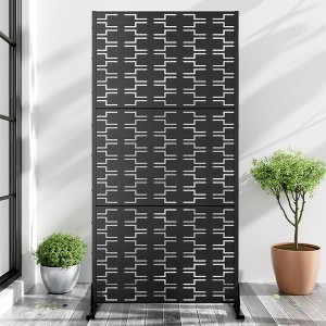 PexFix Outdoor Metal Privacy Screen Garden Fence in Bricks Pattern - 1 of 4