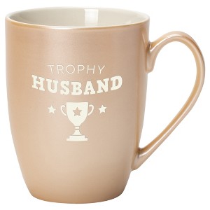 Elanze Designs Trophy Husband Pearlescent Sand 10 ounce New Bone China Coffee Cup Mug - 1 of 4