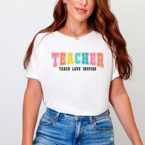 Simply Sage Market Teacher Bright Varsity Garment Dyed Tee - 1 of 4