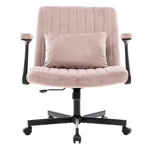 QingMoon Criss Cross Office Chair, Velvet Desk Chair, Wide Seat Computer Chair with Adjustable Arms and Reclining Backrest for Home Office - 1 of 4
