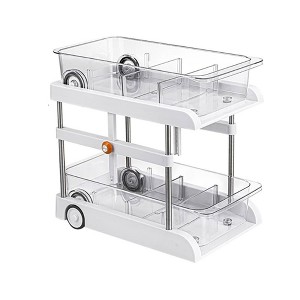 1 Pack 2 Tier Under Sink Organizer,Under Cabinet Organizer with Sliding Drawer Multifunctional Storage Shelves Pull Out Cabinet Organizer for Kitchen - 1 of 4